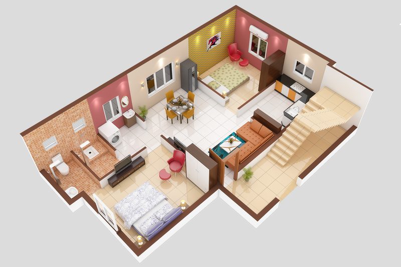 Ground Floor — 3D Shadow