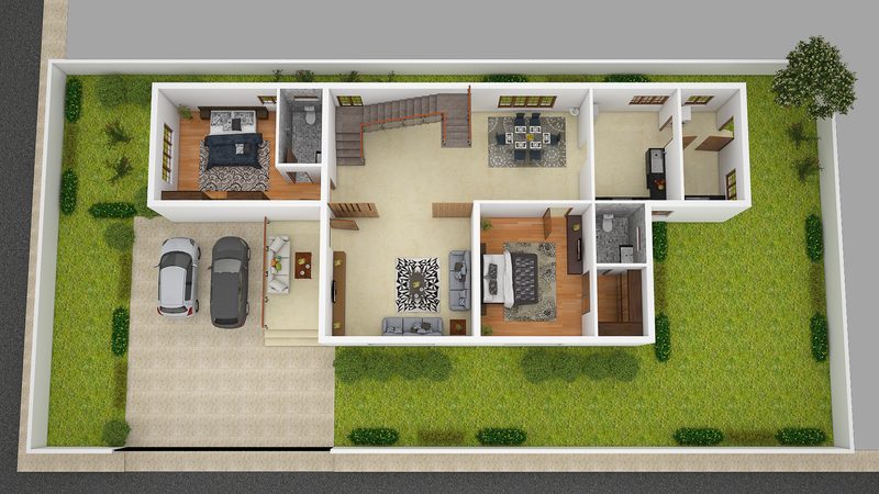 Ground Floor Plan — 3D Shadow